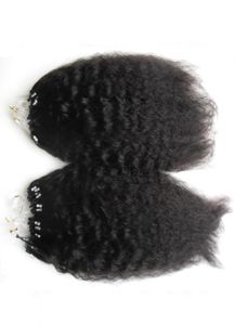 200g grove yaki lus micro ringhaar 1gs 100 gpack 100 menselijk haar kinky rechte micro bead links remy hair extensions 180394508649