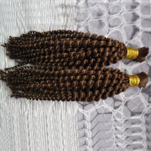 200g Humain Tressage Cheveux En Vrac Sans Attachement Mongol Afro Crépus Bouclés Extension De Cheveux Pour Tresses 2Pc Crochet Tresses 4B tressage cheveux en vrac