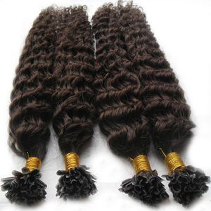 200g kératine U Tip Extensions de cheveux 200S Deep Curly Fusion Hair Extensions 18 