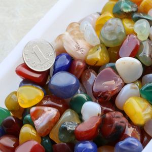 100 g / partij Kleurrijke Crystal Rock Mineral Collection Activity Kit Rainbow Amethyst Agate Stones voor Chakra Home Decoratieve ornamenten HH7-901
