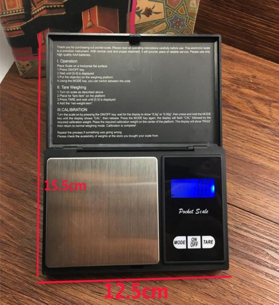 200g x 001g Black Pocket Size Electronic LCD Digital Personal Precision Jewelry Scale Diamond Gold Balance Poids Poids 2865805