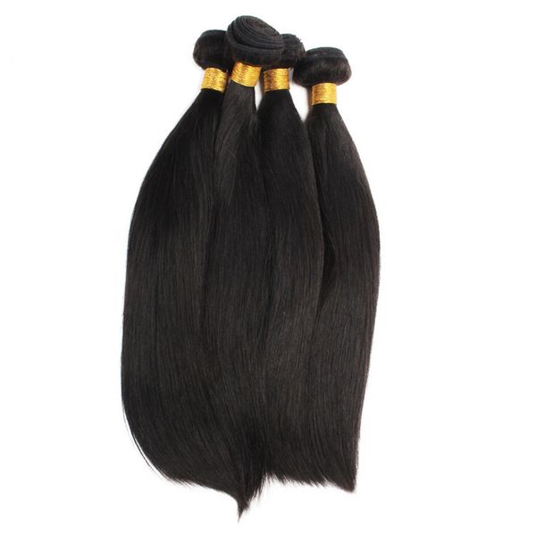 EXTENSIONS DE CHEVEUX SILKY SILKY BUNDLES SILCES FAITES DOUBLE THEFT TAINES DE TRAITE DE TRAITE 2 BUNDLE Couleur naturelle dyable