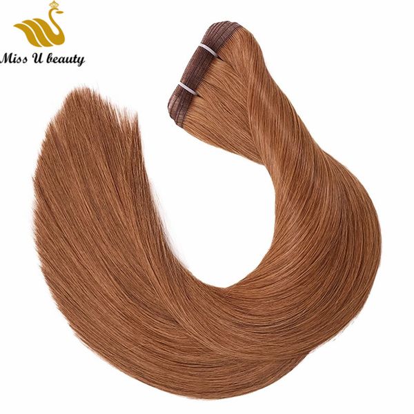 Extensiones de cabello humano Remy de 200 gramos, extensiones de cabello de trama plana, cabello alineado con cutícula, sin puntas abiertas, Color negro, marrón y Rubio