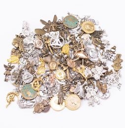 200Grammen vintage zilveren kleur bronzen goud gemengde lot mix assort charmes hanger voor armband oorrang ketting diy sieraden maken 2086671