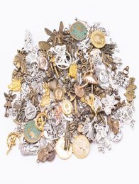 200Grammen vintage zilveren kleur bronzen goud gemengde lot mix assort charmes hanger voor armband oorrang ketting diy sieraden maken3929023