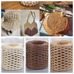 200m natuurlijk raffia rietje garen voor handgeknakte haken rafia paper Diy Handmade Summer Sunhat Beach Bag 240411