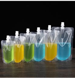 200 ML 250 ML 300 ML 400 ML 500 ML Stand-up Bolsa de plástico para envasar bebidas Caño Bolsa para bebidas Jugo líquido Leche Café Transporte por mar