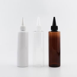 200 ml 30 stks plastic lotion fles met puntige mond cap e vloeibare cosmetische verpakking flessen twist trip deksel