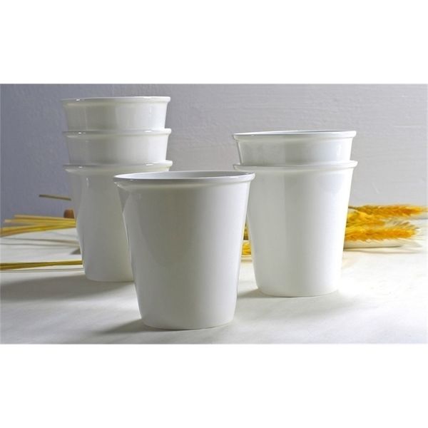 200ML8pcslot fine porcelaine nespressp tasse petite tasse à café plaine blanc gobelet en céramique tazas café voyage tasse verre à liqueur 210409