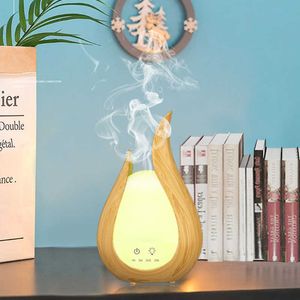 200 ml humidificateur d'air bois marbre grain arôme diffuseur d'huile essentielle ultrasons aromathérapie humidificador électrique difusor 210724