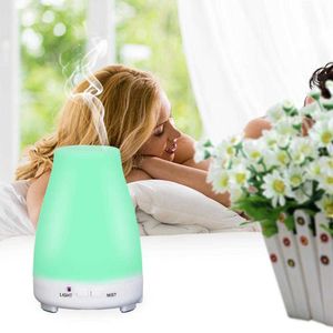 200ML Électrique Aroma Diffuseur À Ultrasons Humidificateur D'air Huile Essentielle Aromathérapie 7 Couleur Veilleuse Pour Bureau À Domicile 210724