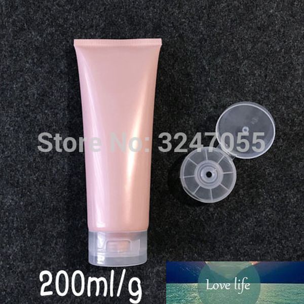 Tube souple rechargeable de shampoing cosmétique rose perle en plastique PE 200 ml/g, Tube souple vide de grande taille pour lavage du corps/crème/tuyau de compression du visage