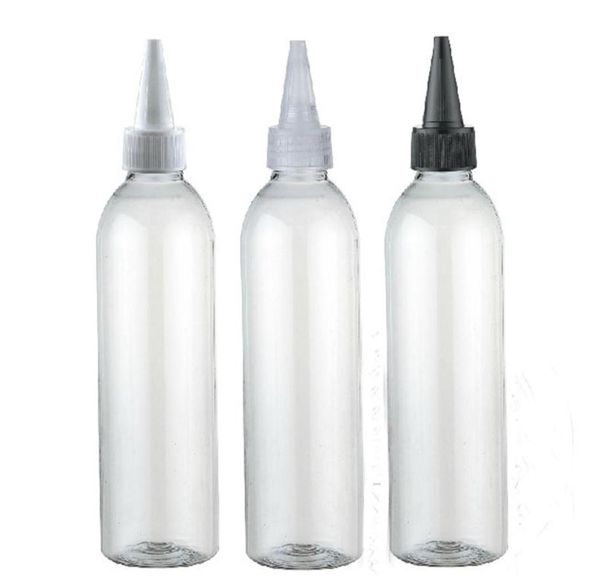 200 ml Bouteille transparente pour animaux de compagnie avec capuchon de nez à aiguille Emballage cosmétique de liquide en plastique vide 20pcs LOT216N9250569