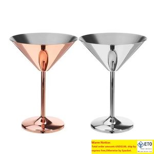 200 ml roestvrij staal Martini Cup Copper Copper Wine Glazen Cocktail Champagne Glas Wedding Hotel Party Bar Wedding Tware