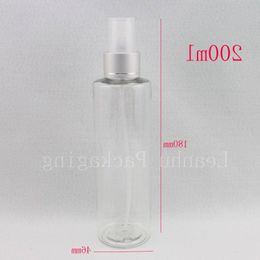 Bouteille de parfum à pulvérisation fine en aluminium de 200 ml X 30 pour les soins personnels, bouteille de parfum rechargeable en plastique transparent vide en gros Pqjer