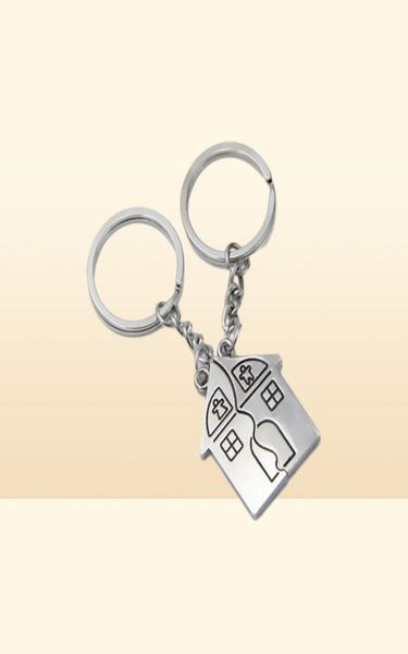 200pairslot rapide Couple cadeau romantique maison porte-clés personnalisé porte-clés saint valentin amour porte-clés anneaux Fob1229630