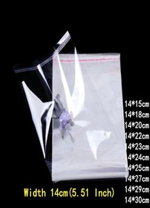 200 -stcs 14 cm brede plastic zakken Clear Self Adhesive Cellofaanzak Transparante sieraden Candy Cookie Packaging Bag Gift8575465