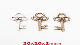 200 -stcs 2010mm zilveren kleur antiek bronzen kleine sleutel charmes Indiase hanger voor armband oorrang ketting diy sieraden maken6183498