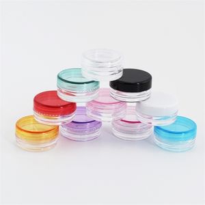 200pcs 2g petit pot de crème vide contenant cosmétique échantillon pot vitrine emballage cosmétique mini bouteille en plastique étain T200819