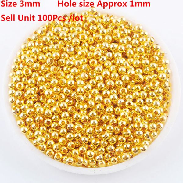 200 pièces 3-8mm perles de fer en métal pour la fabrication de bijoux entretoise en vrac trou de balle 1-3mm Bracelets composants de bijoux bricolage BH306