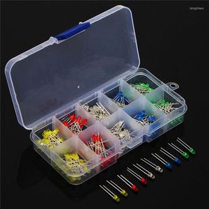 200 pièces 3V 20mA Diodes colorées universelles 3mm lumière LED Kit assorti rouge vert bleu jaune blanc bricolage LED ensemble de Diode