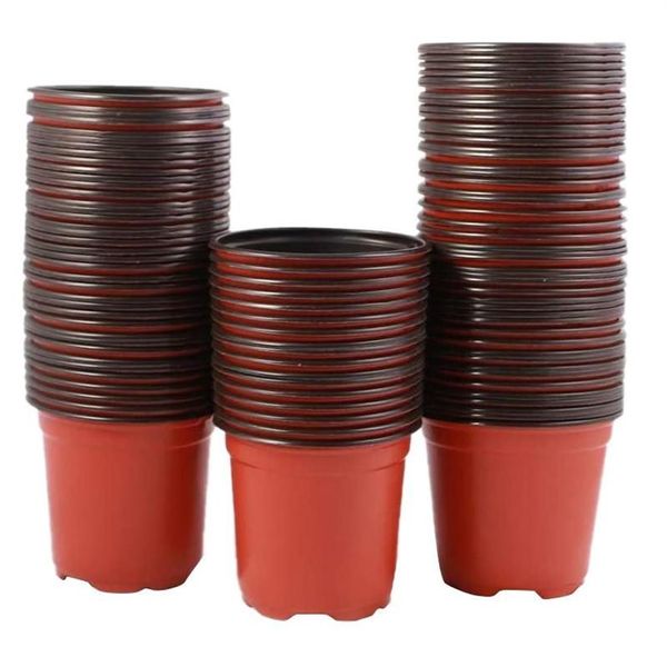 200 pièces 4 pouces en plastique semis de fleurs fournitures de pépinière Pot de jardinière Pots conteneurs Pots de démarrage de graines sacs de stockage de plantation 251i