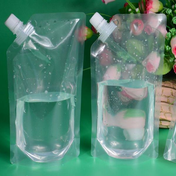 200pcs 500 ml de support de support en plastique Sac d'emballage Spout Spout Pouch pour boisson Liquid JUICE Milk Café