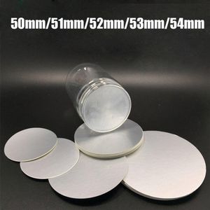 200pcs 50mm 51mm 52mm 53mm 54mm Film d'aluminium à induction électrique Joint d'étanchéité en aluminium pour PET PE PP PS PVC HDPE Verre Acryl325B