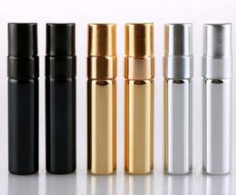 200pcs 5 ml de oro UV plateado atomizador de perfume negro vacío botella de viaje parfum biberones de vidrio recargadoras de bolsillo 35146790793