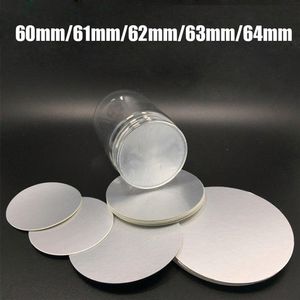 200 pièces 60mm 61mm 62mm 63mm 64mm joint de papier d'aluminium pour bouteille en plastique tampons de feuille d'aluminium à induction électrique pour PET PE PP HDPE Gla212P