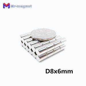 IMANES 50pcs 8x6 mm de varillas de disco de imán ndfeb D8*6 Super Fuerte Rare Tierra 8x6 Magnets de neodimio D8x6 8*6 Refrigerador Magnet Neo