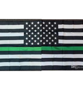 200 Uds. Bandera de poliéster de 90x150cm con ojales de Metal, banderas nacionales de América de línea verde fina, G1735762595