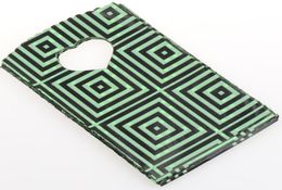 200 pièces 9X15cm 15X20cm vert foncé avec motif géométrique noir pochettes sacs en plastique bijoux cadeau Bag2538812