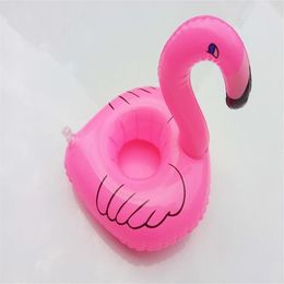 200 stks Luchtbedden voor Cup Opblaasbare Flamingo Drankjes Bekerhouder Zwembad Drijft Zwemmen Speelgoed Bekerhouder304Q