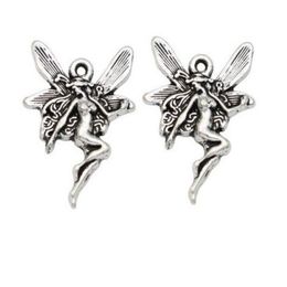 200pcs Alloy Angel Fairy Charms Antique Silver Charms Pendant pour Collier Bijoux Faire des résultats 21X15MM294K
