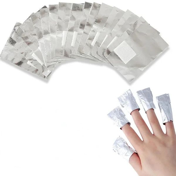 200pcs en aluminium en aluminium Emballage enveloppe de l'art à ongles Faire tremper en acrylique en gel de vernis à ongles