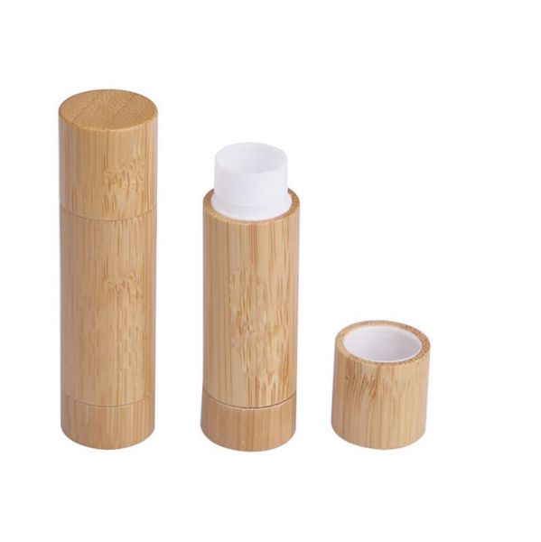 200 piezas de bambú DIY diseño vacío botella de brillo de labios contenedor lápiz labial tubo bálsamo labial envases de embalaje cosmético lin4737