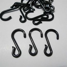 Crochets de suspension en forme de S en plastique noir, 200 pièces, 210609287q