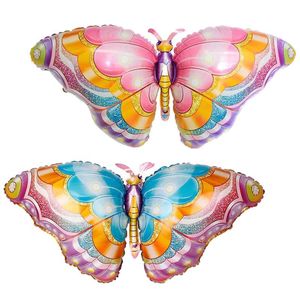 Ballon papillon de grande couleur en aluminium, 200 pièces, ballons insectes, décoration de fête d'anniversaire pour enfants