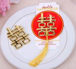 200 stks Chinese Aziatische thema dubbele geluk fles opener bruiloft gunsten gunsten bruiloften giveaways SN2733