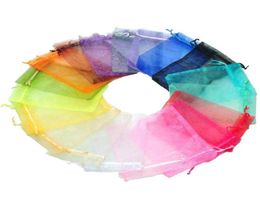 200 pièces Organza coloré bijoux de mariage cadeau pochette faveur sac 7x9 9x12 10x15 11x16 13x18 15x20 17x23 20x30 30X40cm22575129182