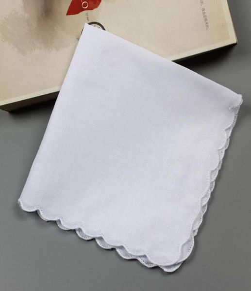 200 pièces coton mouchoir serviettes Cutter bricolage blanc pétoncle mouchoir fête décoration serviettes en tissu artisanat Vintage Hanky Oman We1899041