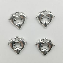 200 pz carino doppi delfini argento antico charms pendenti gioielli fai da te collana braccialetto orecchini accessori 11 12mm Personalizza2046