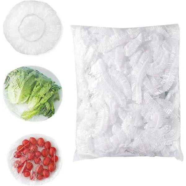 200 pcs couvercle alimentaire jetable enveloppe en plastique couvertes alimentaires élastiques pour bols de fruits de rangement cuisine fraîche gardien de gueule