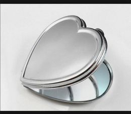 200 % DIY metalen pocket spiegel make -up vouw hart vorm leeg compacte draagbare spiegel voor gepersonaliseerde trouwfeest gunst