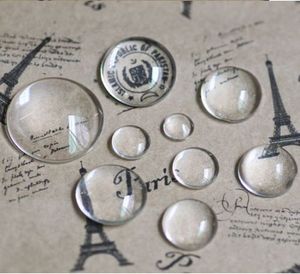 100pcs cabochons ronds en verre transparent bombé camée paramètres couvercle en verre 12mm