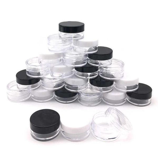 200 Pcs Vide En Plastique Cosmétique Maquillage Pot Pots 2g 3g 5g Échantillon Bouteilles Fard À Paupières Crème Baume À Lèvres Conteneur De Stockage Box258i