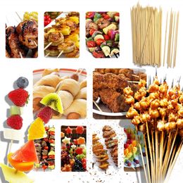 200 stks FDA goedgekeurd wegwerp barbecue gereedschap BBQ bamboe spies beste kwaliteit marshmallow roosting sticks 10 inch