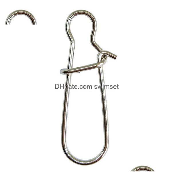 200pcs Fishing Duo-Lock Snap Connecteur de poids de basse de carpe en acier inoxydable à eau salée Crochée Changez rapidement la livraison DHWPL