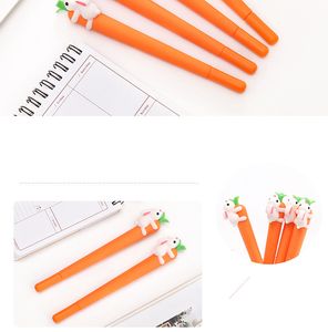 200 pièces stylos Gel 1 pièces belle carotte de dessin animé créatif pour enfants nouveauté cadeau coréen papeterie bureau fournitures scolaires